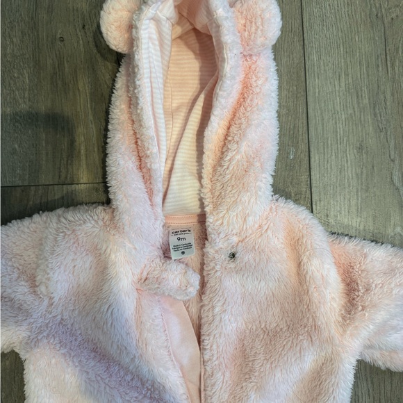 Carter's Pink Fleece Footie One Piece - Picture 2 of 3